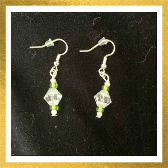 3/$20 Hand Crafted BEADED Dangle HANDMADE Glass CRYSTAL EARRINGS - Picture 1 of 1